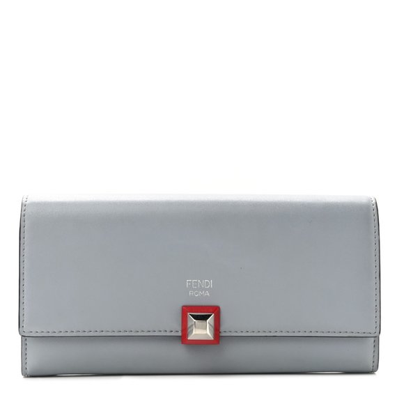 💯% AUTHENIC FENDI Vitello Continental Wallet Ardesia - Picture 1 of 8